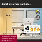 Modernes Büro mit smart steuerbarer Stehlampe via Zigbee, dimmbar und weiß einstellbar