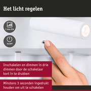Witte LED-wandspot met 3-staps dimmer en aan/uit-schakelaar voor eenvoudige lichtregeling
