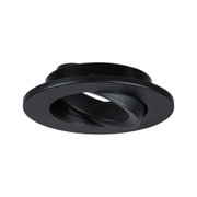 Black round metal recessed spotlight with adjustable inner ring for flexible lighting solutions