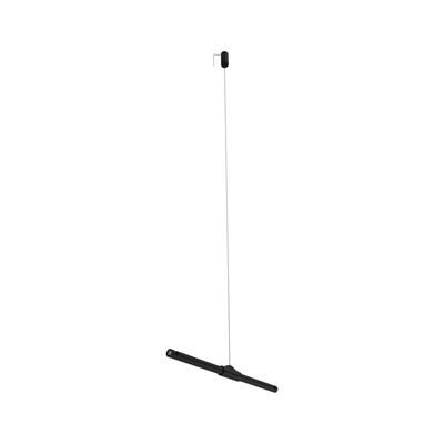 Black metal LED pendant light with slim design for modern indoor lighting solutions