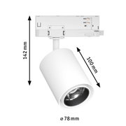 Weißer LED-Strahler aus Metall mit 142 mm Höhe und 78 mm Durchmesser für moderne Innenbeleuchtung