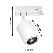 Weißer LED-Strahler aus Metall mit 142 mm Höhe und 78 mm Durchmesser für moderne Innenbeleuchtung