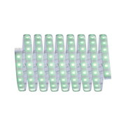 Flexibler LED-Lichtstreifen mit grünen LEDs auf weißem Trägerband für dekorative Beleuchtung