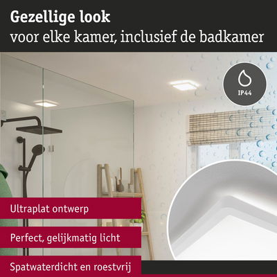 Ultraplatte witte LED-plafondlamp met IP44, spatwaterdicht en roestvrij voor badkamer en kamer