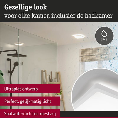 Ultraplatte witte LED-plafondlamp met IP44, spatwaterdicht en roestvrij voor badkamer en kamer