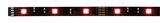 Zwarte LED-strip met rode lampjes, 12V DC, geschikt voor decoratieve verlichting en LED-strips.