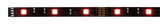 Sort LED-lysstribe med røde lys, 12V DC, velegnet til dekorativ belysning og LED-strips.
