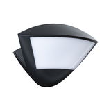 Zwarte buitenwandlamp van kunststof met witte diffuser voor moderne buitenverlichting