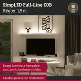 Salon éclairé par bande LED SimpLED Full-Line COB blanc chaud, lumière homogène sans points lumineux visibles