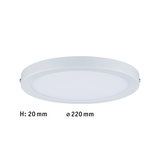 Platte ronde witte LED-plafondlamp met 220 mm diameter en 20 mm hoogte voor moderne verlichting