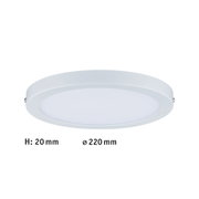 Plafonnier LED rond et plat blanc de 220 mm de diamètre et 20 mm de hauteur pour éclairage moderne