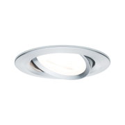 Rundstrahler aus gebürstetem Aluminium in Silber mit schwenkbarem LED-Licht für Wohnräume