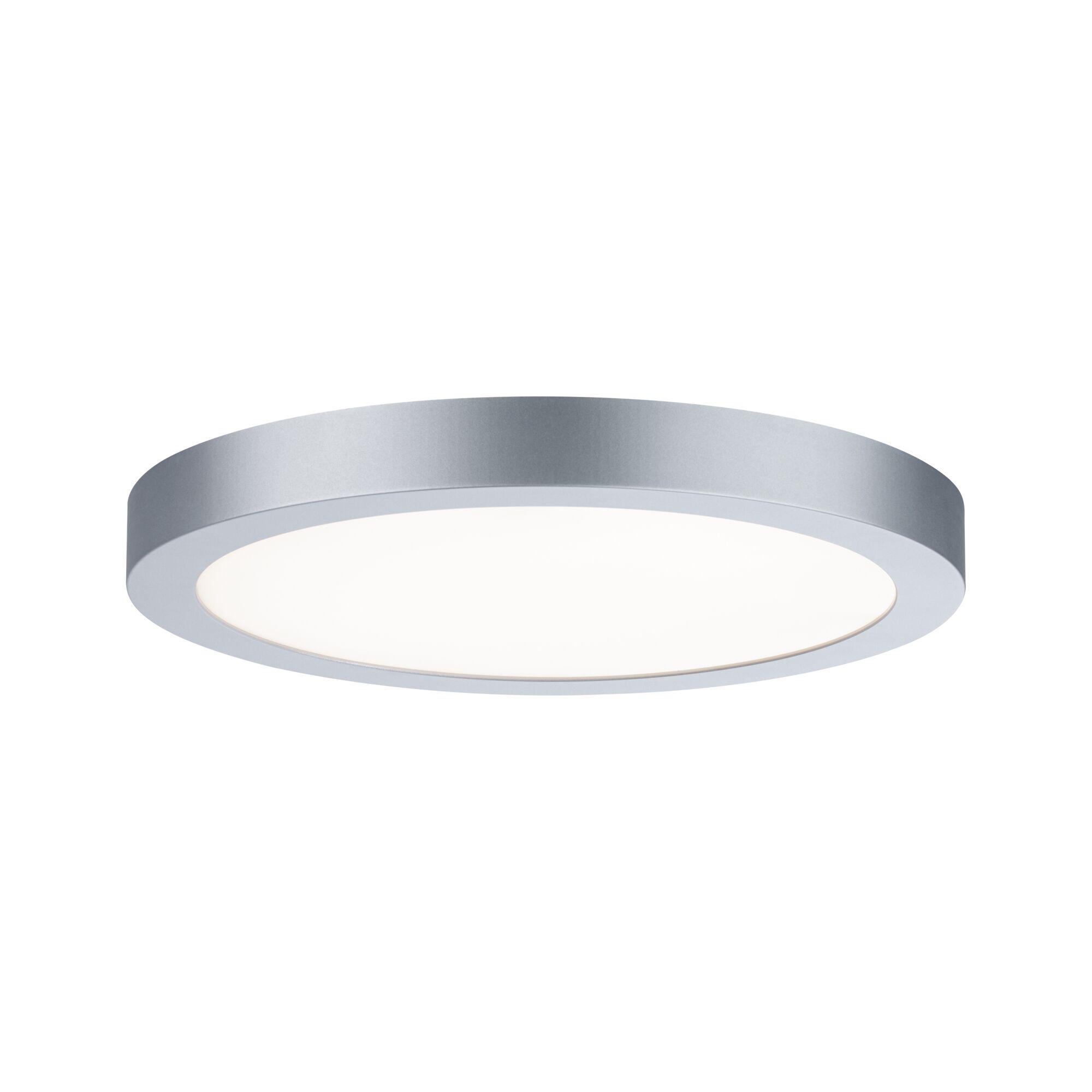 LED Panel Abia round 300mm 22W 2200lm 2700K Chrome matt Round ceiling light with silver metal frame and white diffuser for modern interior lighting
