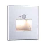 Applique murale carrée en aluminium argenté avec détecteur de mouvement pour éclairage intérieur LED