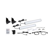 Ensemble de lampes LED sous meuble avec télécommande, lumière blanche, supports et adaptateur inclus pour éclairage flexible