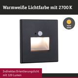 Schwarzes LED-Orientierungslicht mit warmweißer Lichtfarbe 2700K und 120 Lumen für indirekte Beleuchtung