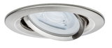 Rundstrahler aus gebürstetem Edelstahl mit schwenkbarem LED-Spot für flexible Beleuchtung