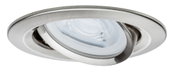 Rundstrahler aus gebürstetem Edelstahl mit schwenkbarem LED-Spot für flexible Beleuchtung