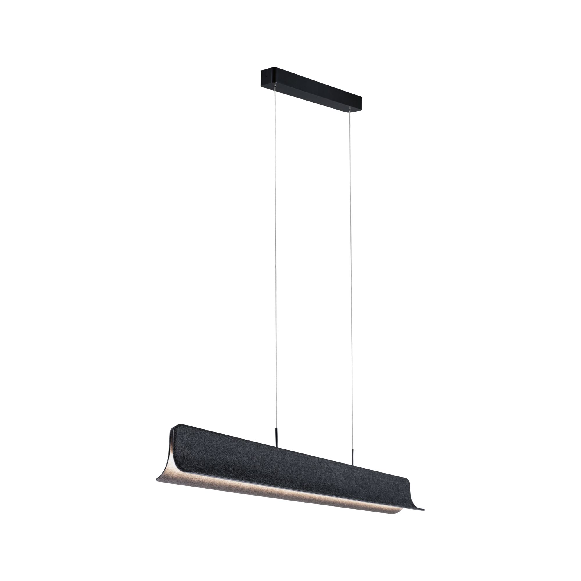 Luminaire en suspension LED 3-Step-Dim Noyan 2x24W Anthracite Suspension LED noire moderne avec revêtement en tissu et lumière blanc chaud pour intérieurs élégants