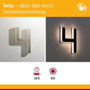 Solar LED Hausnummernleuchte inkl. wechselbarer Akku Nummer 4 IP44 3000K 6lm Schwarz