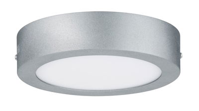 Ronde LED-plafondlamp van zilverkleurig aluminium met witte diffuser voor moderne binnenverlichting