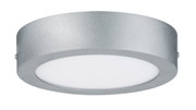 Plafonnier rond en métal argenté avec diffuseur blanc pour éclairage intérieur moderne