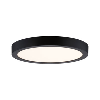 Runde LED-Deckenleuchte aus schwarzem Metall mit weißem Diffusor für modernes Raumlicht