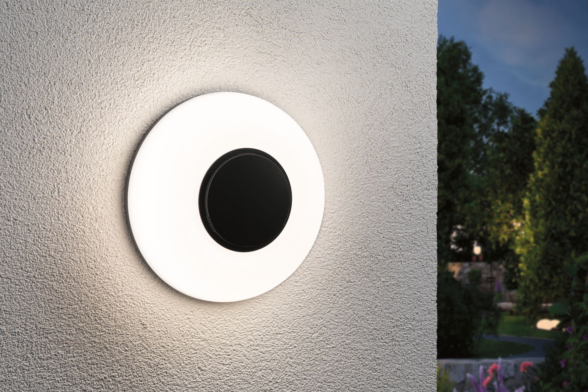 Applique d'extérieur LED Aureva IP65 rond 220mm 2200 - 4000K 20,5W 1730lm 230V Anthracite/Blanc Polycarbonate