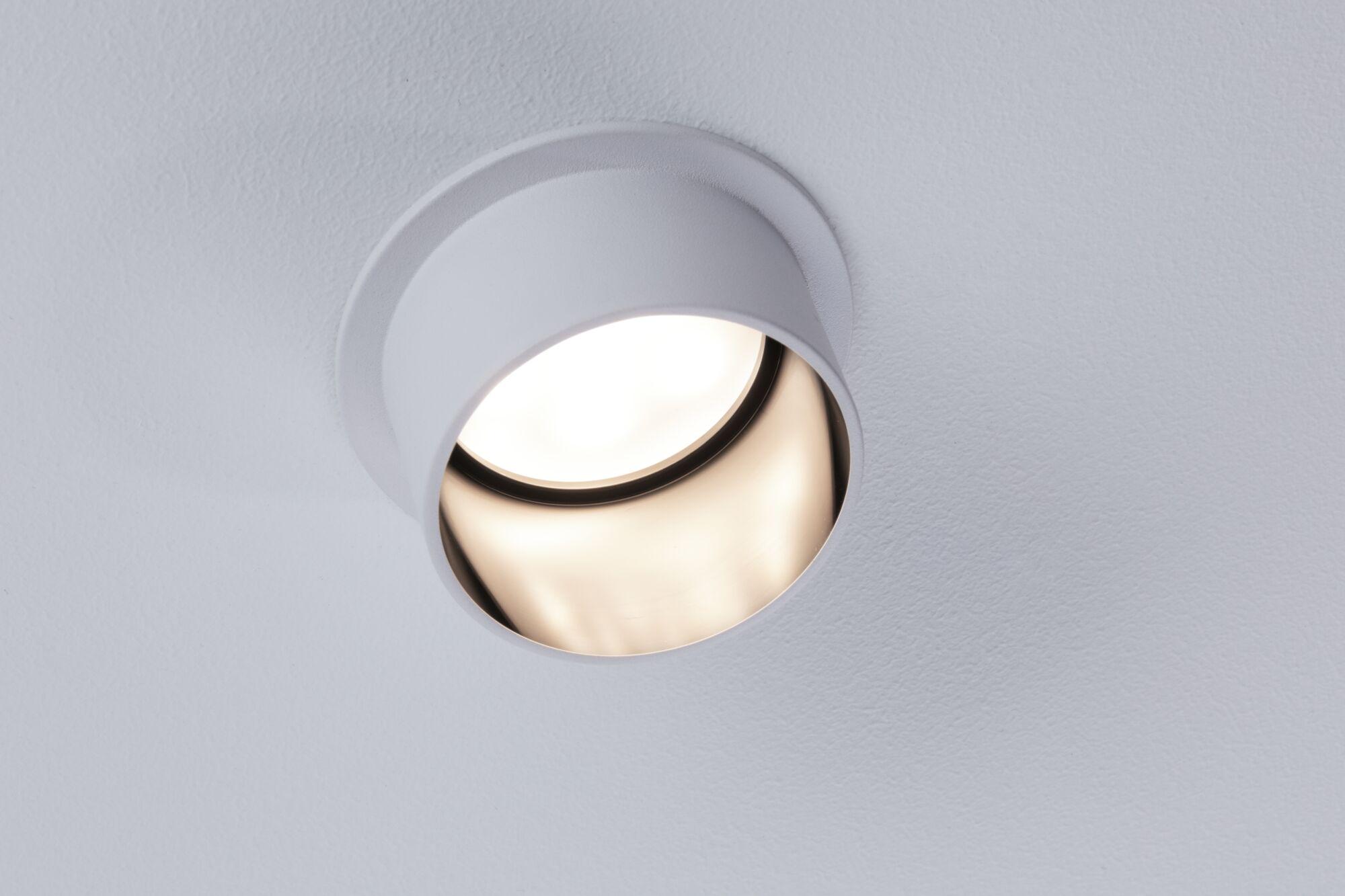 White metal recessed spotlight with adjustable head for modern indoor lighting solutions