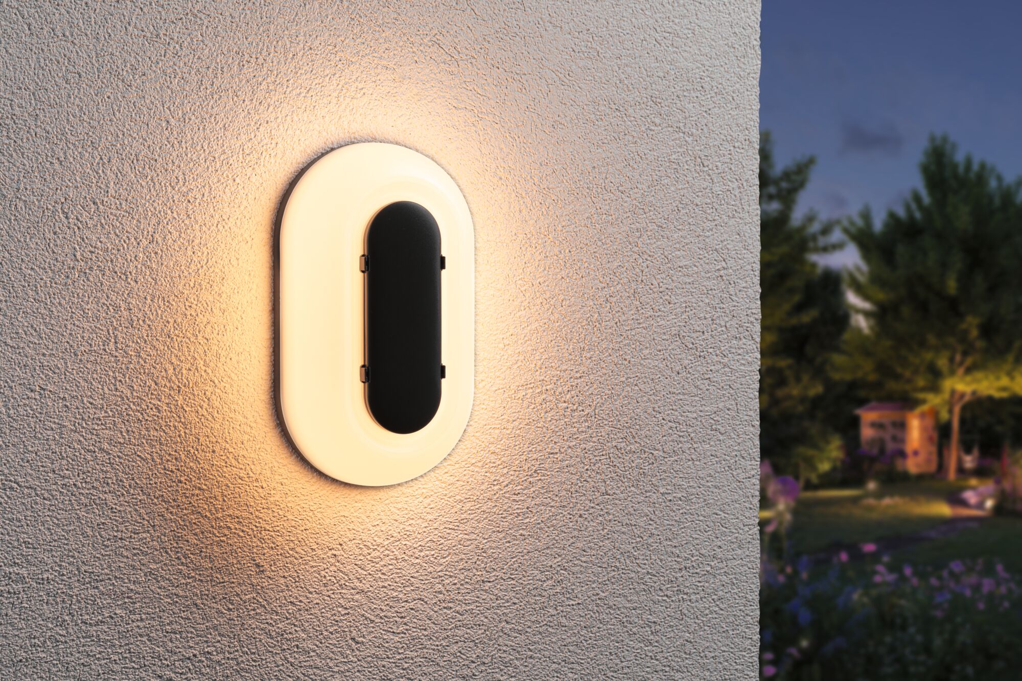 LED Exterior wall light Elunor IP65 elongated 122x212mm 2200 - 4000K 18,5W 1460lm 230V Anthracite/White Polycarbonate