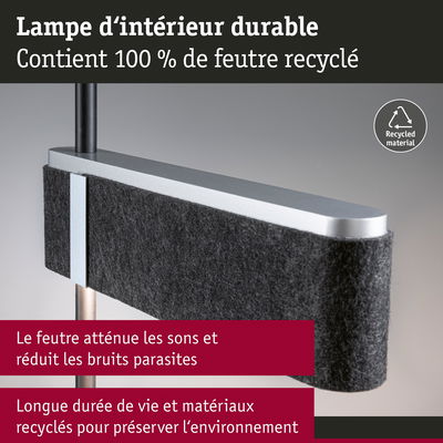Lampe d’intérieur moderne en feutre noir 100 % recyclé pour un éclairage durable et silencieux