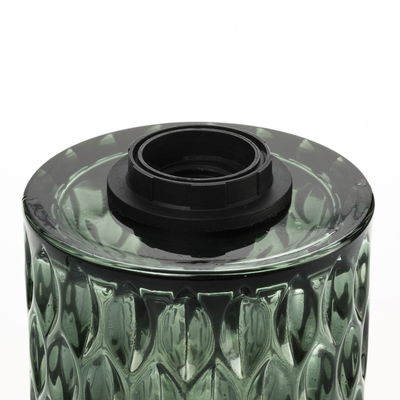 Green textured glass with black plastic ring for lamp holder, lighting accessory