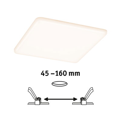 Square white LED ceiling light with adjustable 45 to 160 mm spacing for modern home lighting