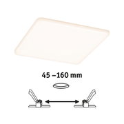 Quadratische weiße LED-Deckenleuchte mit einstellbarer Einbautiefe 45-160 mm für Wohnräume