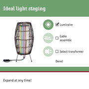 Modern black metal lamp shade with colorful LED light and cable for decorative lighting use