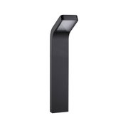 Lanterne de chemin moderne en aluminium noir avec abat-jour rectangulaire pour éclairage extérieur