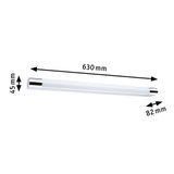 Weißer LED-Wandaufbauleuchte mit Chromenden, 630 mm lang, moderne Badbeleuchtung
