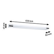 Weiße LED-Wandleuchte mit Chromenden, 630 mm lang, moderne Innenbeleuchtung