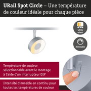 Spot URail Circle gris avec température de couleur réglable et fonction dimmable LED