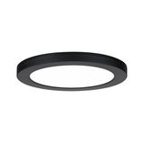 Round LED ceiling light with black aluminum frame and white diffuser for modern room lighting