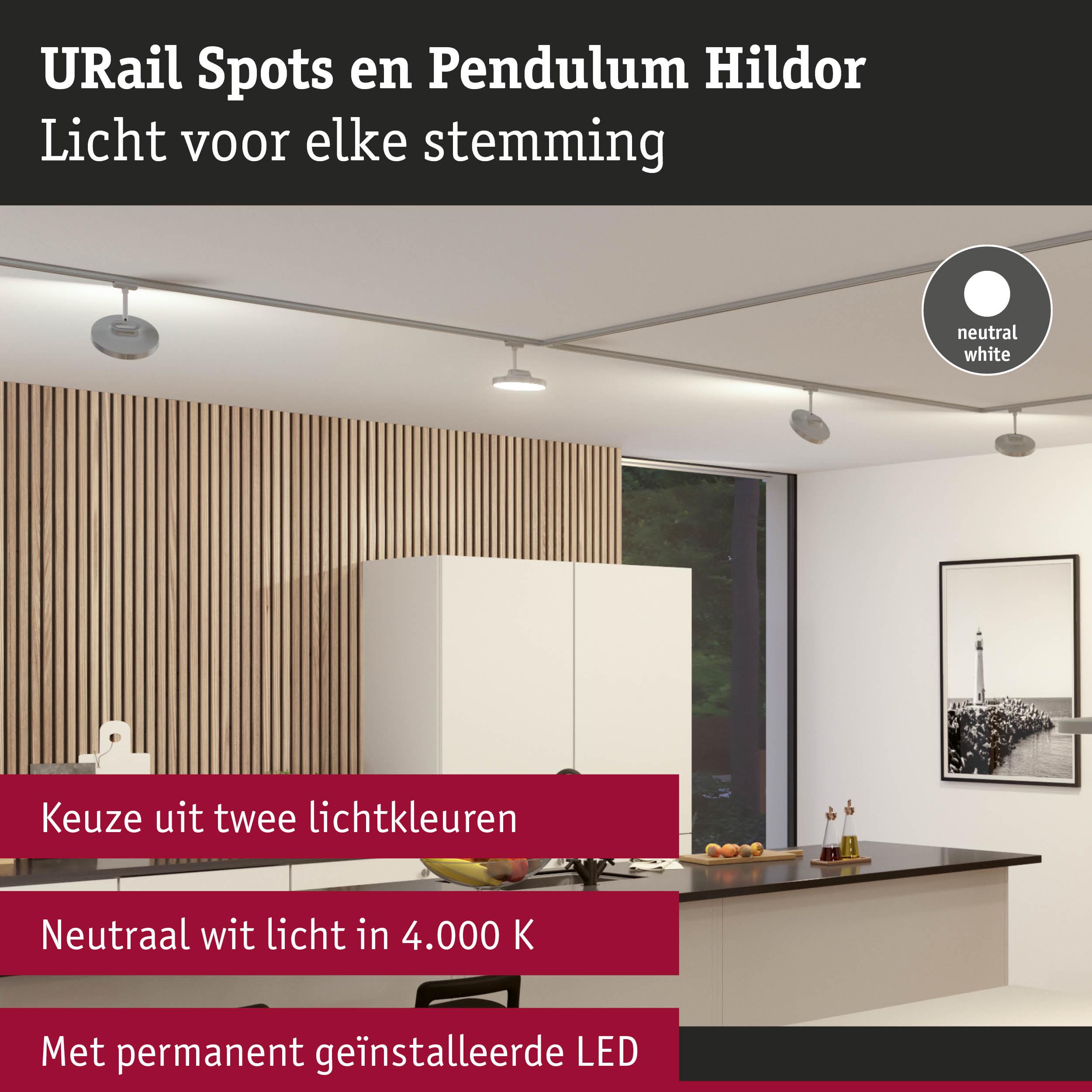 Moderne witte LED-plafondspots met neutraal wit licht 4000K voor sfeervolle verlichting