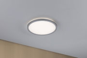 Round ceiling light with white diffuser and grey frame for modern room lighting