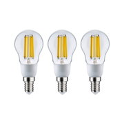 Drie LED-filamentlampen met E14-fitting en helder glas voor energiezuinige verlichting