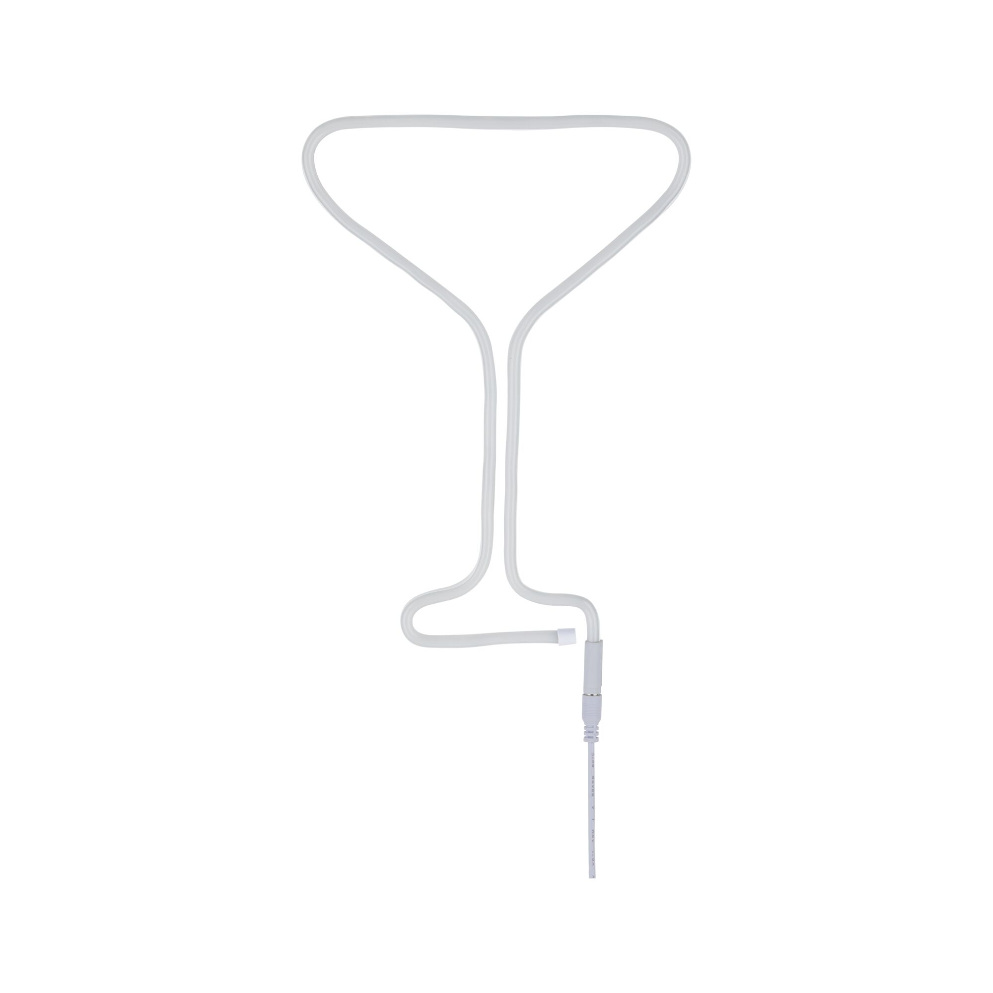Hvid LED-neonlys formet som cocktailglas i fleksibelt materiale til moderne belysning