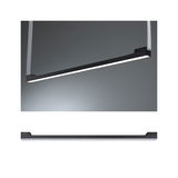 Schwarze LED-Pendelleuchte aus Metall mit weißem Lichtband für moderne Innenbeleuchtung