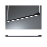 Black metal LED pendant light with white light strip for modern indoor lighting