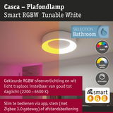 Casca slimme RGBW plafondlamp wit met dimbare instelbare witte verlichting voor badkamer