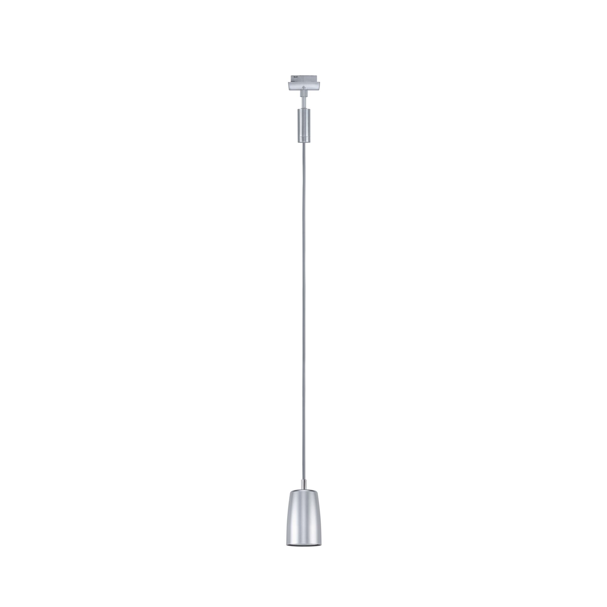 Modern silver metal pendant light with slim design for stylish indoor lighting solutions