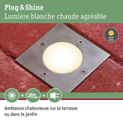 Lumière LED encastrée en acier inoxydable avec lumière blanc chaud pour terrasse et jardin