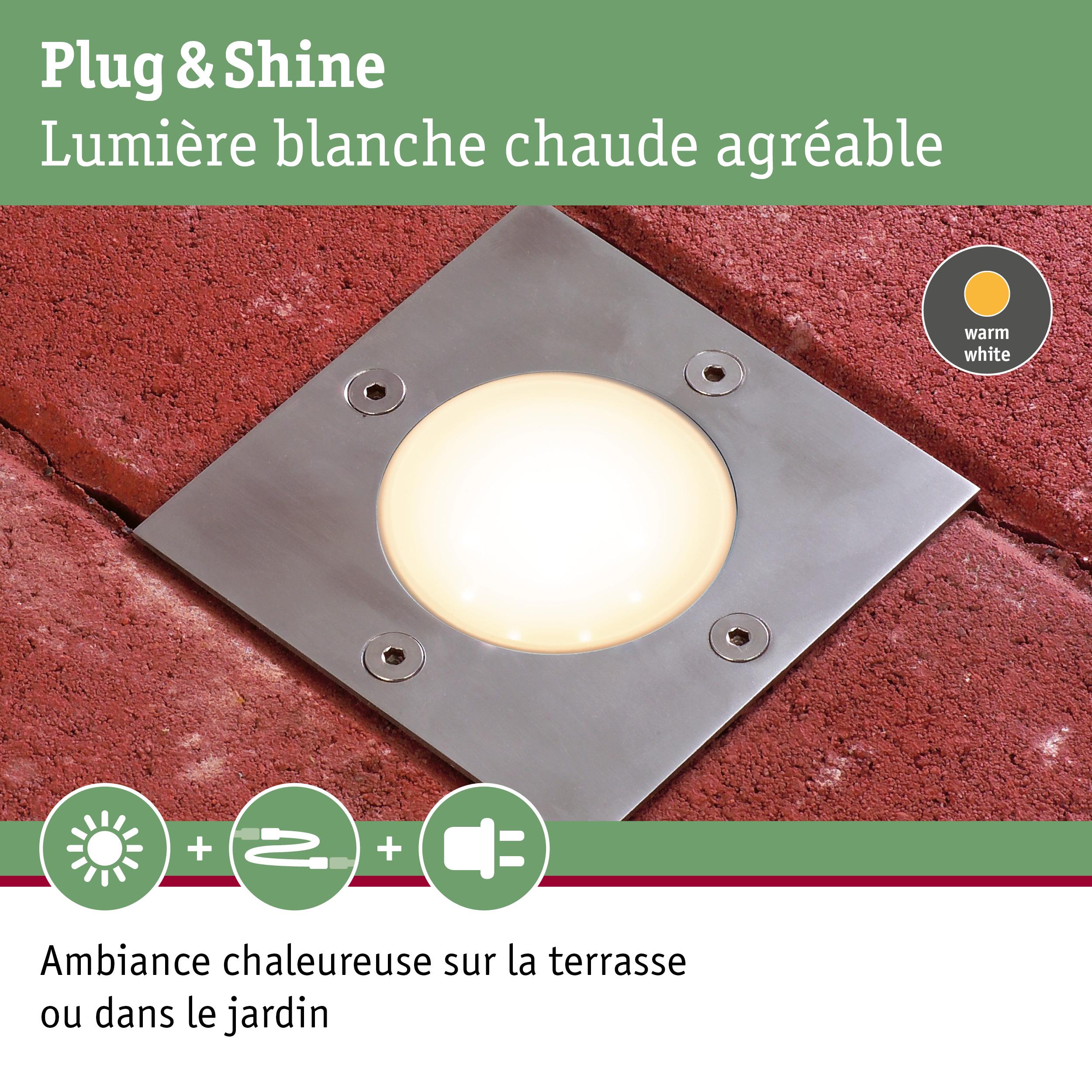 Lumière LED encastrée en acier inoxydable avec lumière blanc chaud pour terrasse et jardin